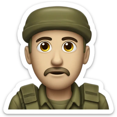 sad jewish combat solider magen david sticker