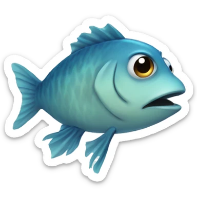 Sad fish sticker