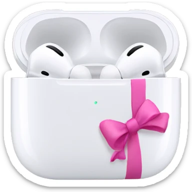 Airpod max with pink bow sticker