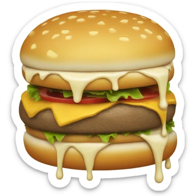 Cheeseburger with a lot of drippy cheese  sticker