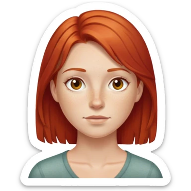 hot white ginger freckled straight haired sticker