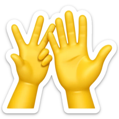3D yellow hand wave icon no background sticker