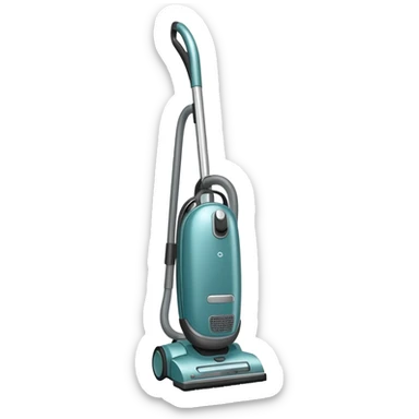 Closeup of dusty Teal tilted upright vacuum cleaner  sticker