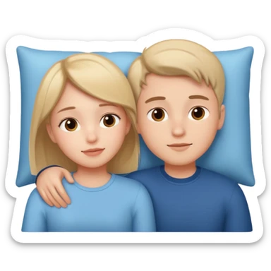 Boy and girl together close relationship cute Laying down sticker