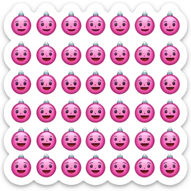 Cute pink Christmas and new years emojis sticker