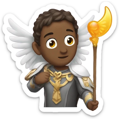 Una popó con alas y una varita mágica  sticker