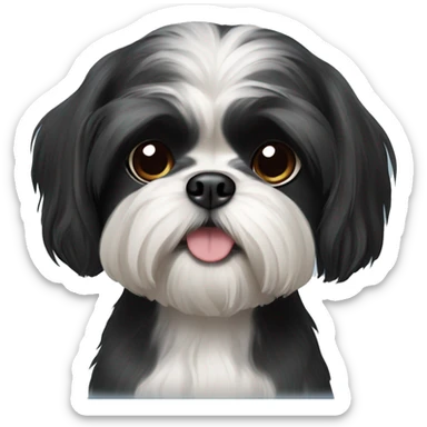 Black shih tzu dog  sticker