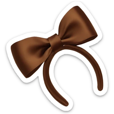 Brown satin bow shape hair claw clip sticker
