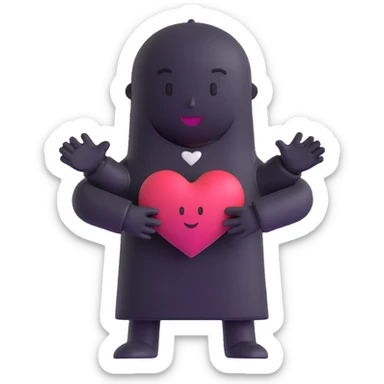 Book character with heart eyes reaching out to hug reader sticker