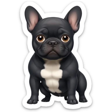 Bouledogue français noir  corps sticker