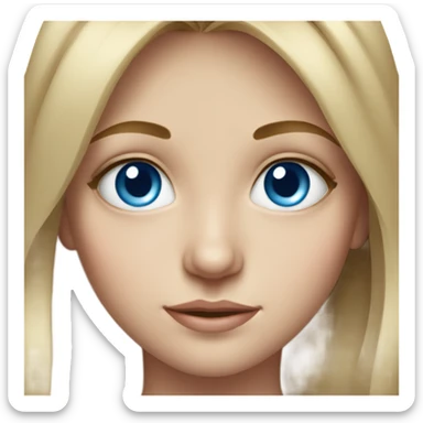 realistic portrait of girl with blue eyes sticker