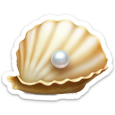Shell with pearl  sticker