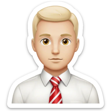 man in tie with polish flag sticker