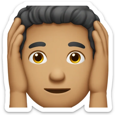 a light-skinned brown man with black straight hair - facepalm sticker