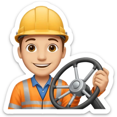 Scaffolder driving lorry after passing driving test sticker