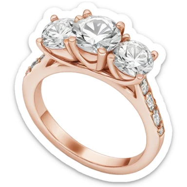 rose Gold three stone engagement ring  sticker
