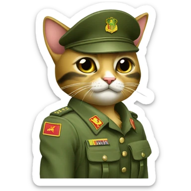 Ukrainian military cat (air defense) army sticker