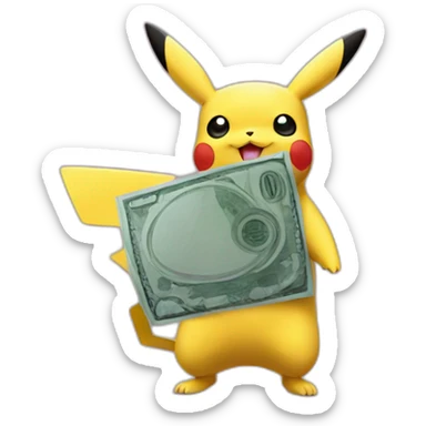 Pikachu com a Cartola na cabeça sticker