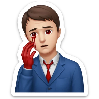 charlie kirk holding his neck with his right hand in pain and add blood  sticker