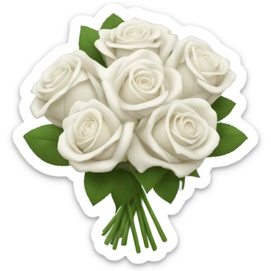 white rose bouquet sticker