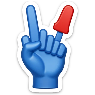foam finger blue (#00A3E0) and red (#F9423A) sticker
