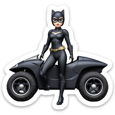 1:10 scale sexy fenders Catwoman’s buxom attractive armored midnight-colored tight outfit from tv series style dark knight movie stealthy accurate sporty safe plush deluxe off-road fast pursuit prototype concept car (black hair, driving aggressively) rally vehicle  sticker