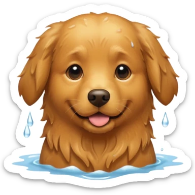 perrito bañado sticker