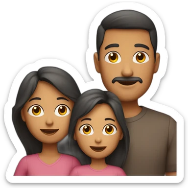 madre y padre con sus hijos sticker