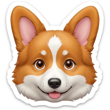 corgi dog face sticker