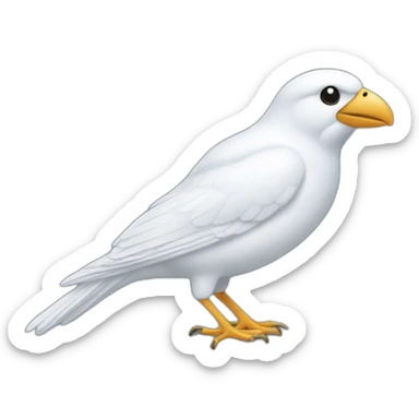 Perruche blanche sur torturee bleu sticker