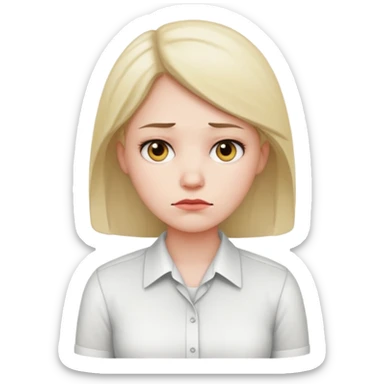 female office worker sad face sticker
