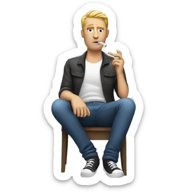 White Man chilling and smoking  sticker