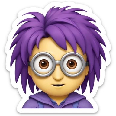 Minion morada despeinada sticker