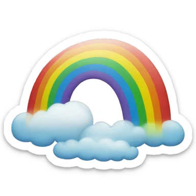 Rainbow and clouds sticker