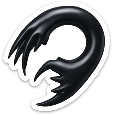 Black claw clip for hair sticker