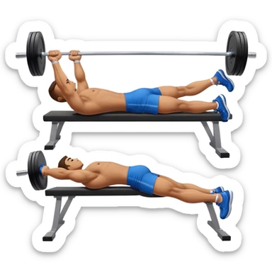 side-view man lying down barbell glute-bridges sticker