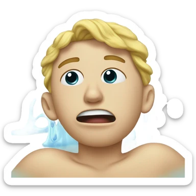 Crying with squiggle and pool of water sticker