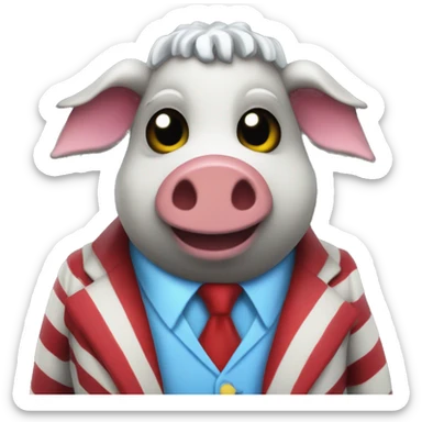 Un puerco, siendo Beetlejuice sticker