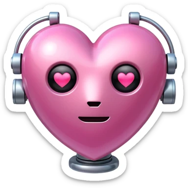 pink robot heart emoji sticker