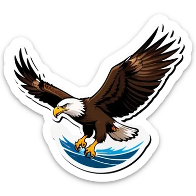 eagle fishing sticker