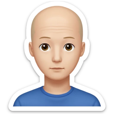  a man with bald head, kpop style, plain forehead sticker