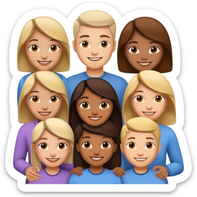 a bunch of friends emoji sticker