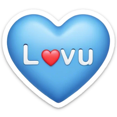 Blue heart either the words I Love You Ry sticker