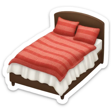 Bed with red blanket emoji  sticker