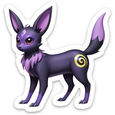 Noibat-Umbreon-Espeon-hybrid, full body, special markings sticker