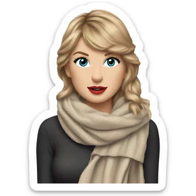 taylor swift wearing a scarf sticker