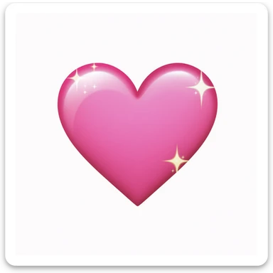 pink heart emoji with sparkles sticker
