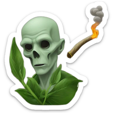 Lord Voldemort smoking herbs with his wand sticker