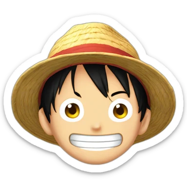 Luffy smile one piece with hat in top sticker