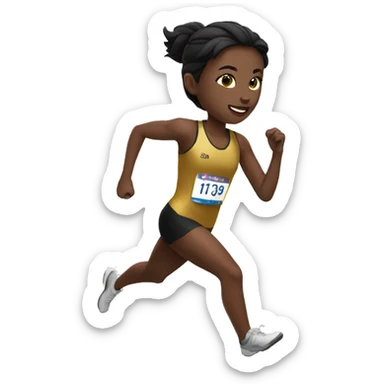 Girl runner wearing gold and black uniform  sticker